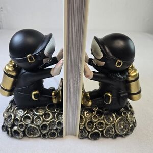 Deep Sea Scuba Diver Bookends Black/Gold (2) Nautical Ocean Characters